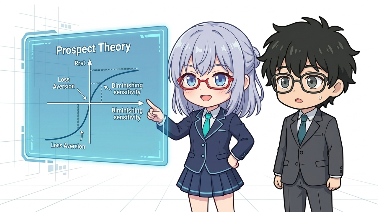 解説 - AIちゃんがチャートと注文板を指し示し、ストップロスが集中するポイントを図解している様子