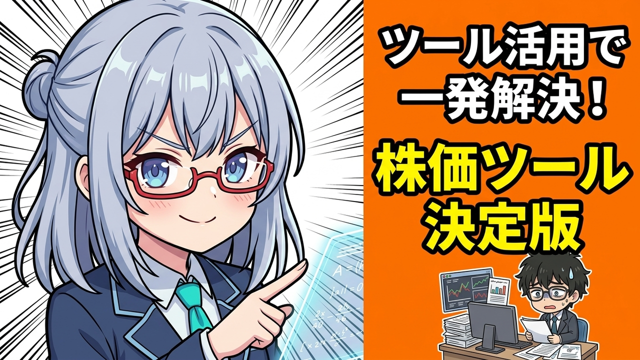 実装 - JさんがPC画面でTradingViewとmoomoo証券のアプリを並べて表示し、8期間EMAやセクター指数を真剣に確認しているシーン
