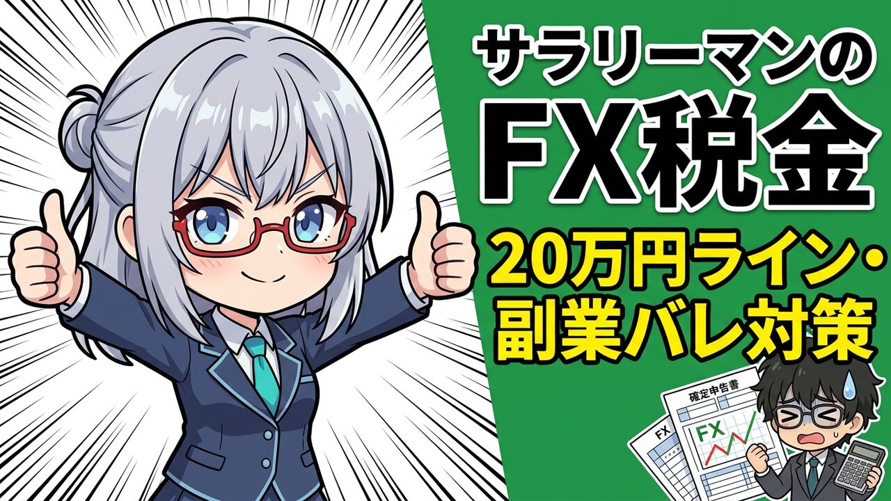 サラリーマンのFX税金 確定申告と20万円ライン・副業バレ対策の解説アイキャッチ