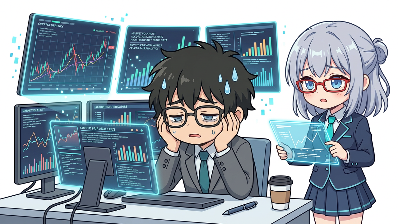 解説 - アイちゃんが3社の比較表を指さして説明している。Jさんが真剣にメモを取っている